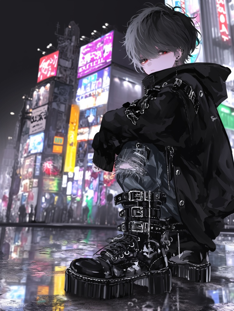 POP男の子ーネオン街ー