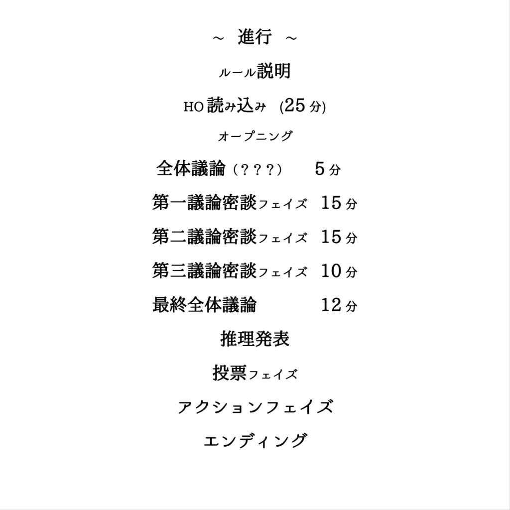 二十一世紀殺人怪奇狂談 調査と交渉と推理と RP とやらのための作品 第三番 第1~4楽章