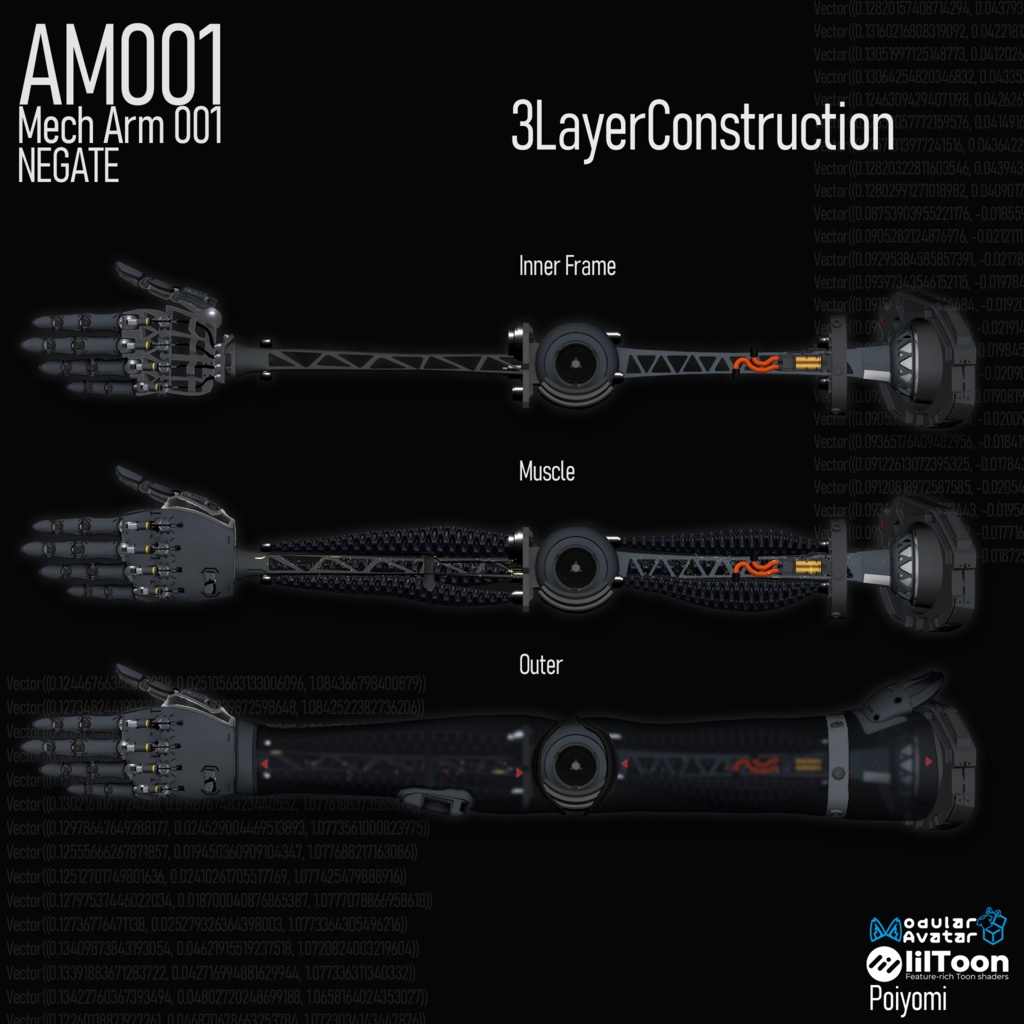 【 5Avatars】NEGATE AM001 Mech Arm【Airi Milltina Shinano DELTAFLAIR Lurie】