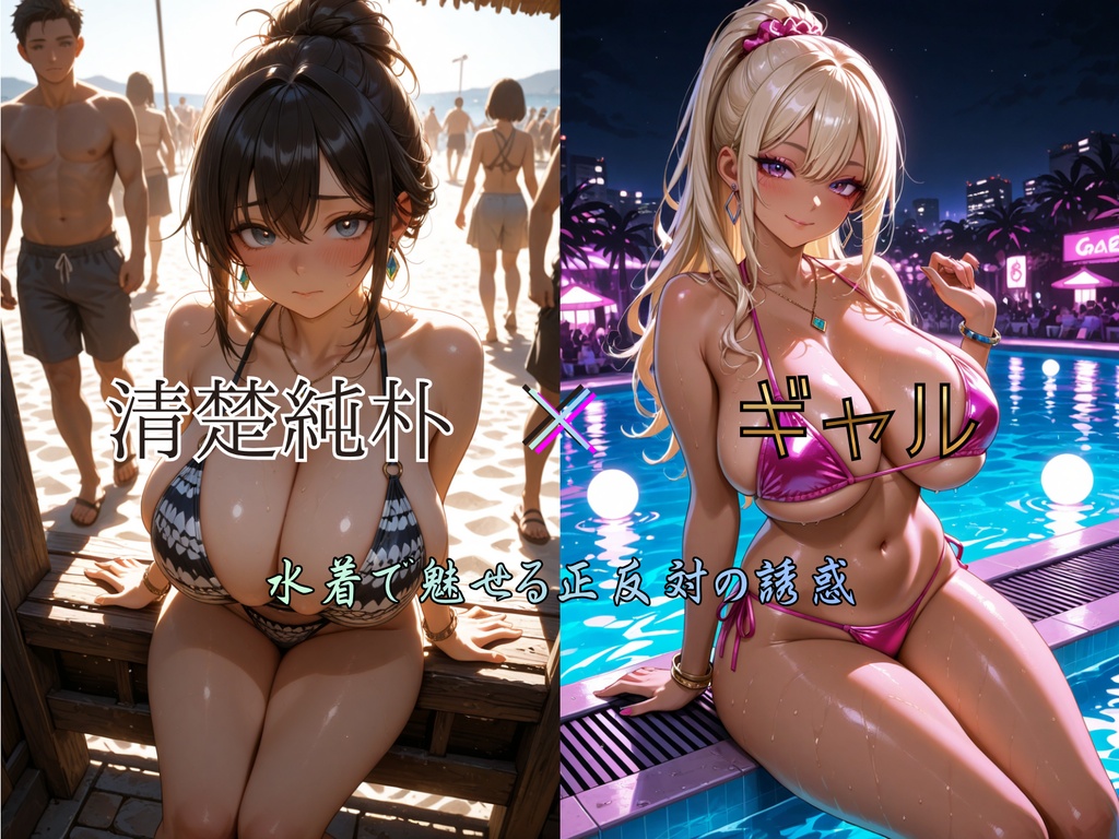 清楚純朴×ギャル　水着で魅せる正反対の誘惑