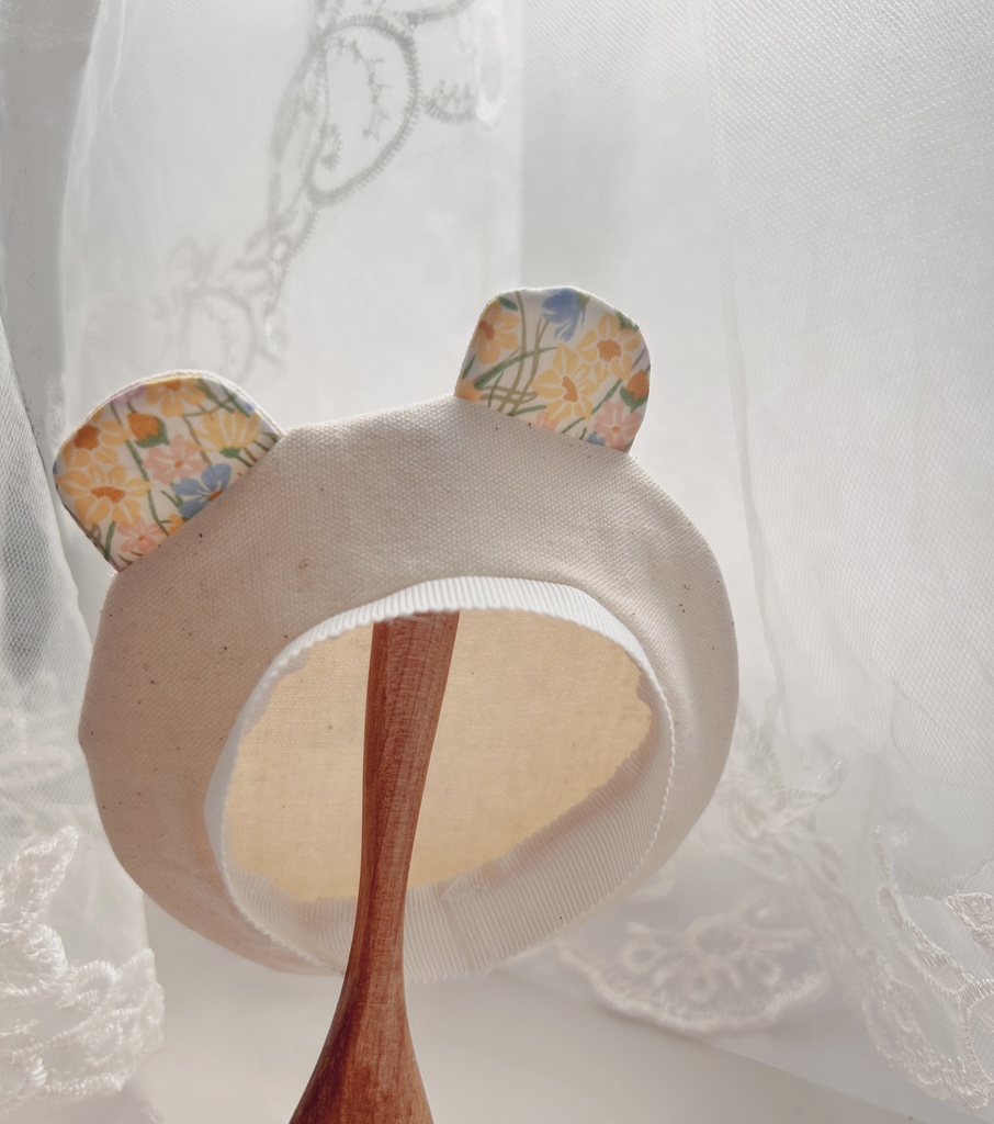 くまさんベレー帽(白)