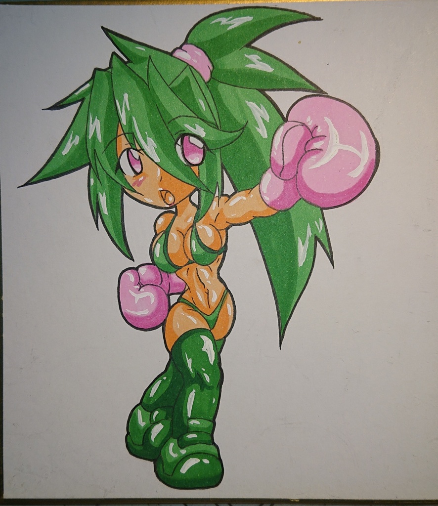 緑の女ボクサー 聖緑さん 色紙小サイズ