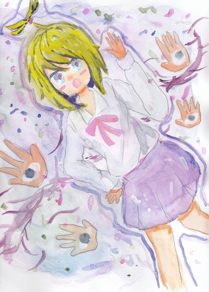 水彩原画「触れたい」