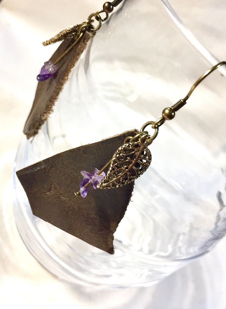 【一松イメージ】レザーとパープルピアス