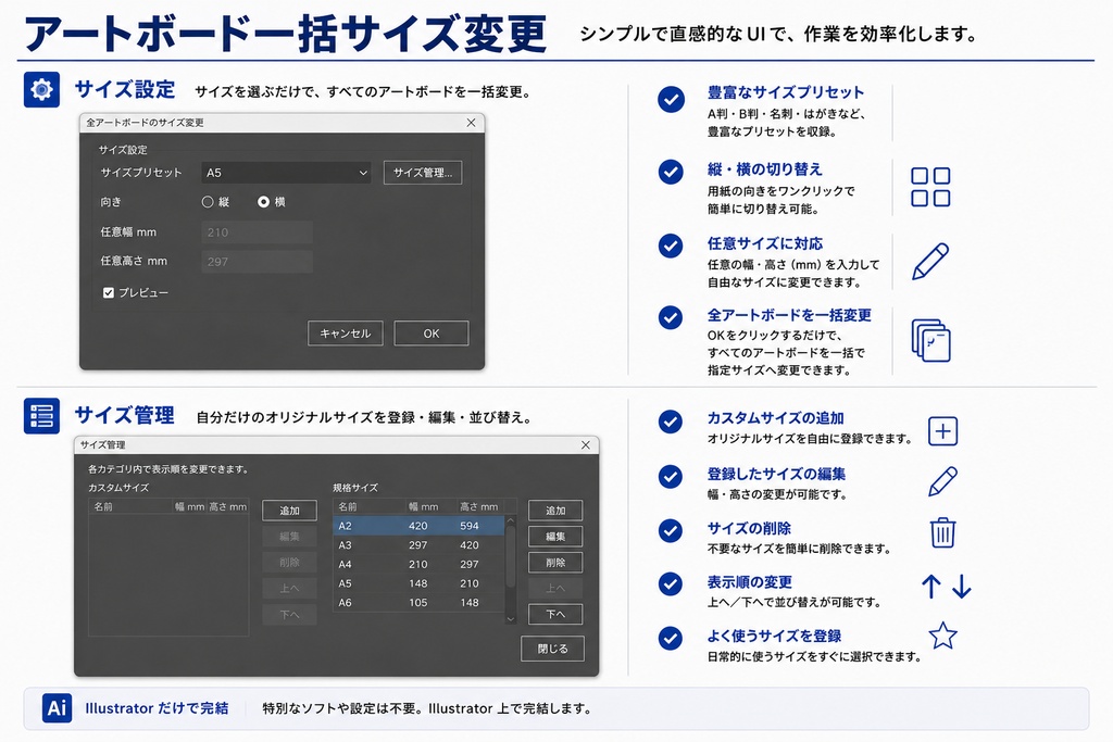 アートボード一括サイズ変更