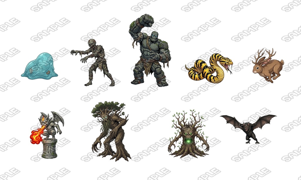 【敵グラフィック素材vol.1】バラエティモンスターパック1