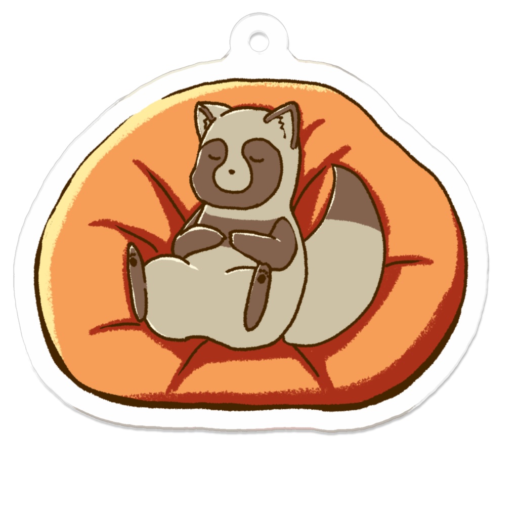 昼寝をするたぬきキーホルダー