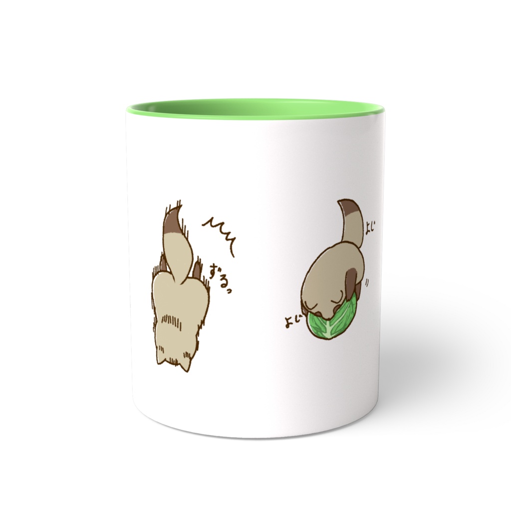 キャベツころんたぬきのマグカップ