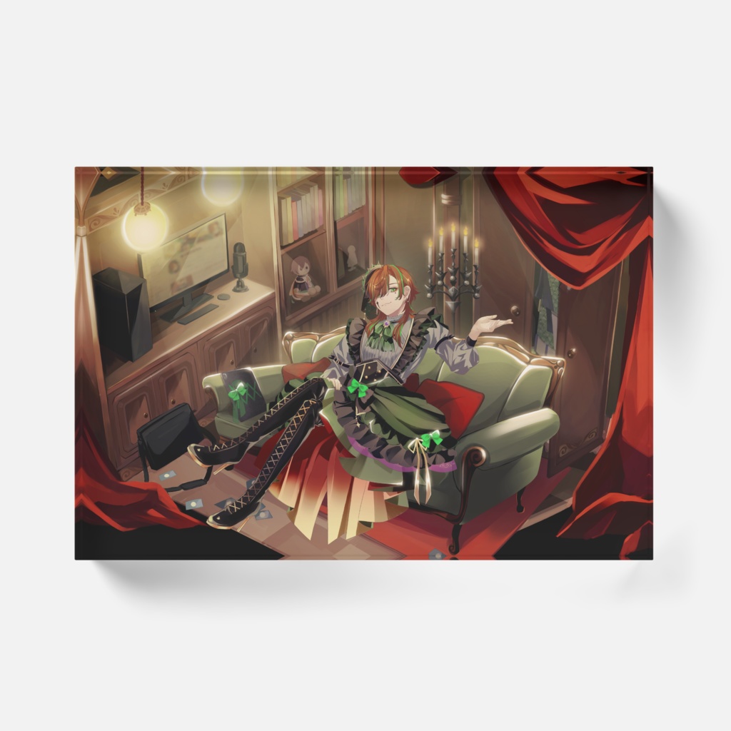 百々谷かるち ゴシックフリルドレス衣装キービジュアルアクリルブロック