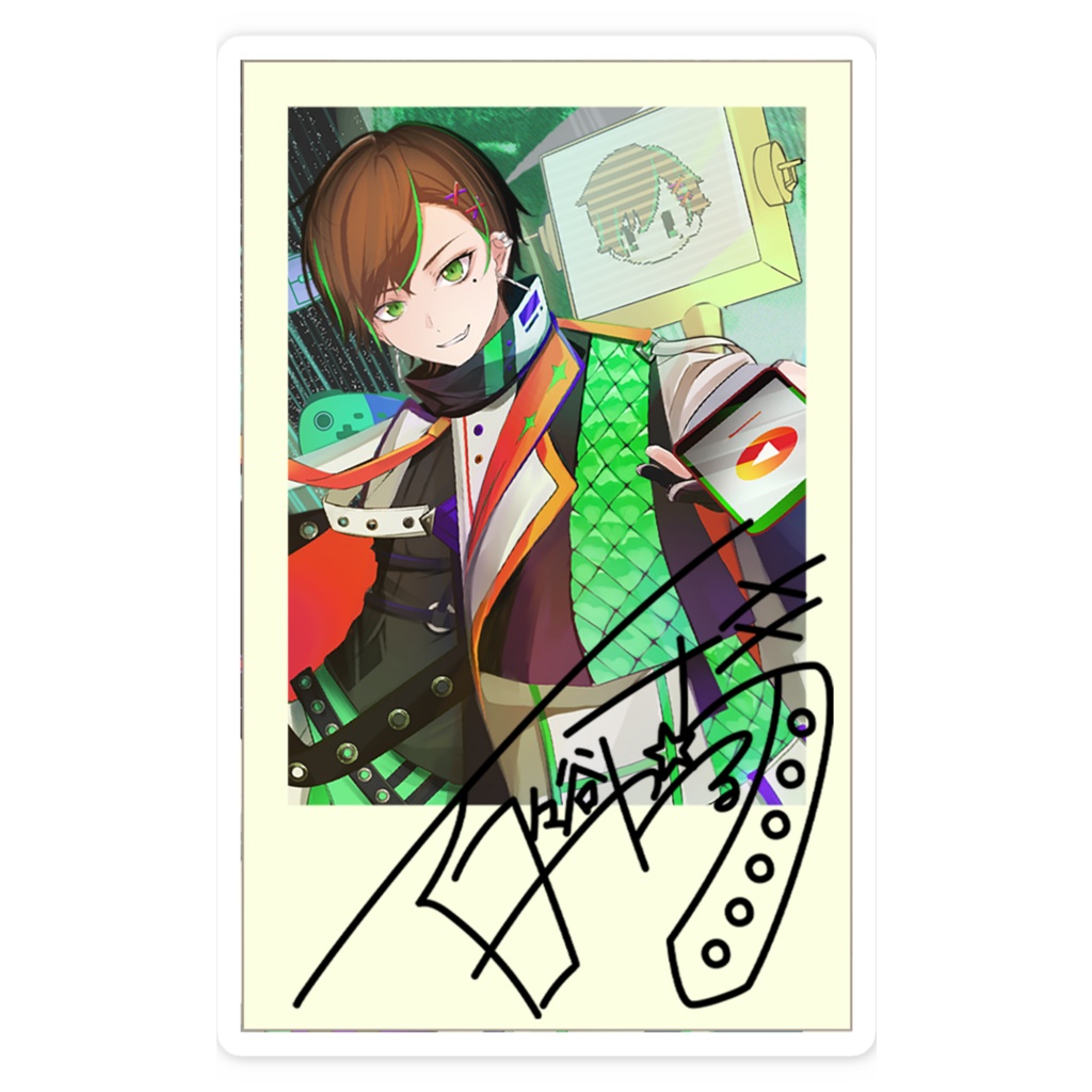 サイン付きチェキ風 スマホステッカー【百々谷かるち】※校正版