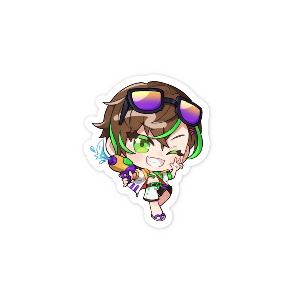 夏SD水着スマホ用ステッカー【百々谷かるち】