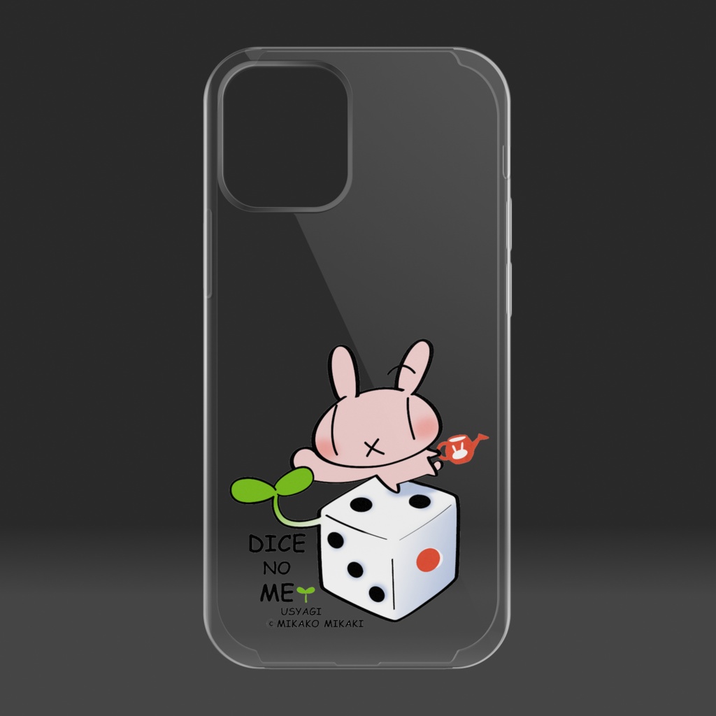 うしゃぎiPhone12シリーズ クリアスマホケース ダイスの芽