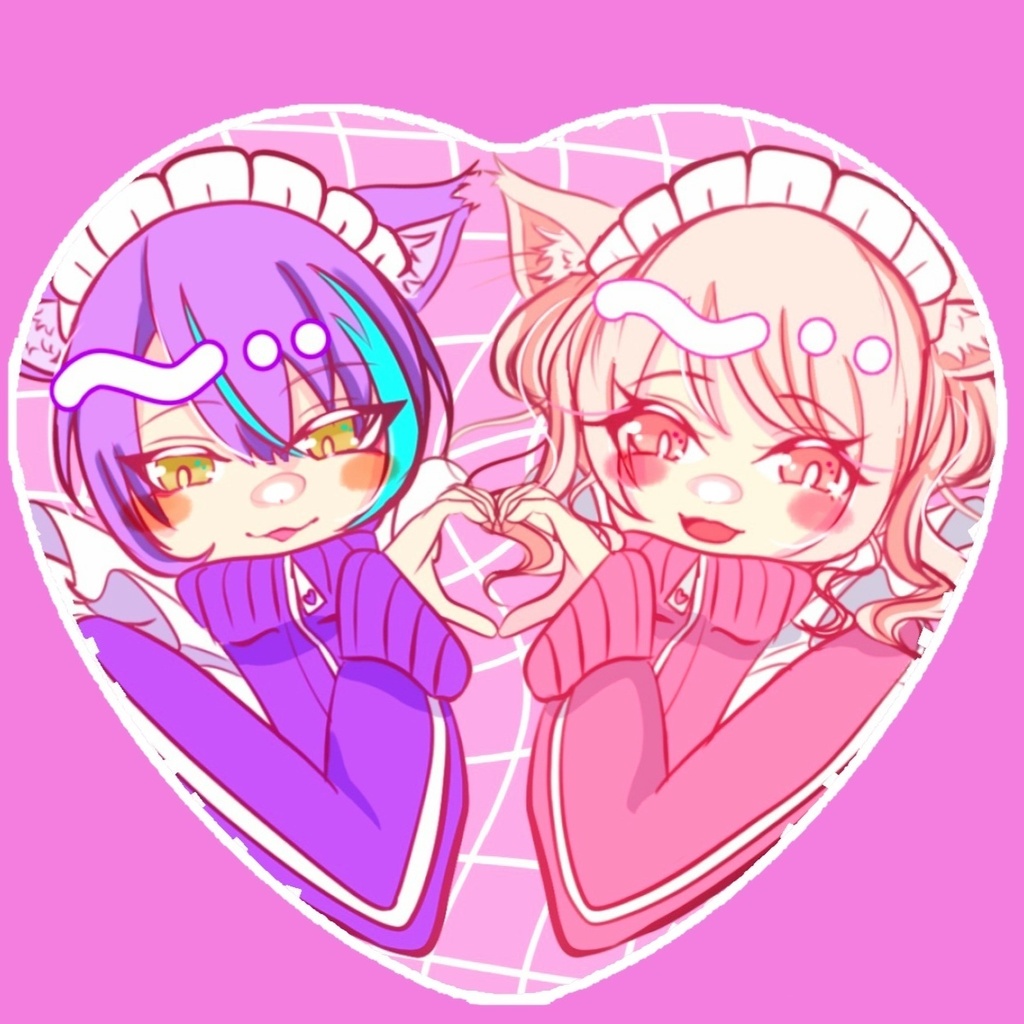 【屋上組】ネコミミジャージメイドハート缶バッジ