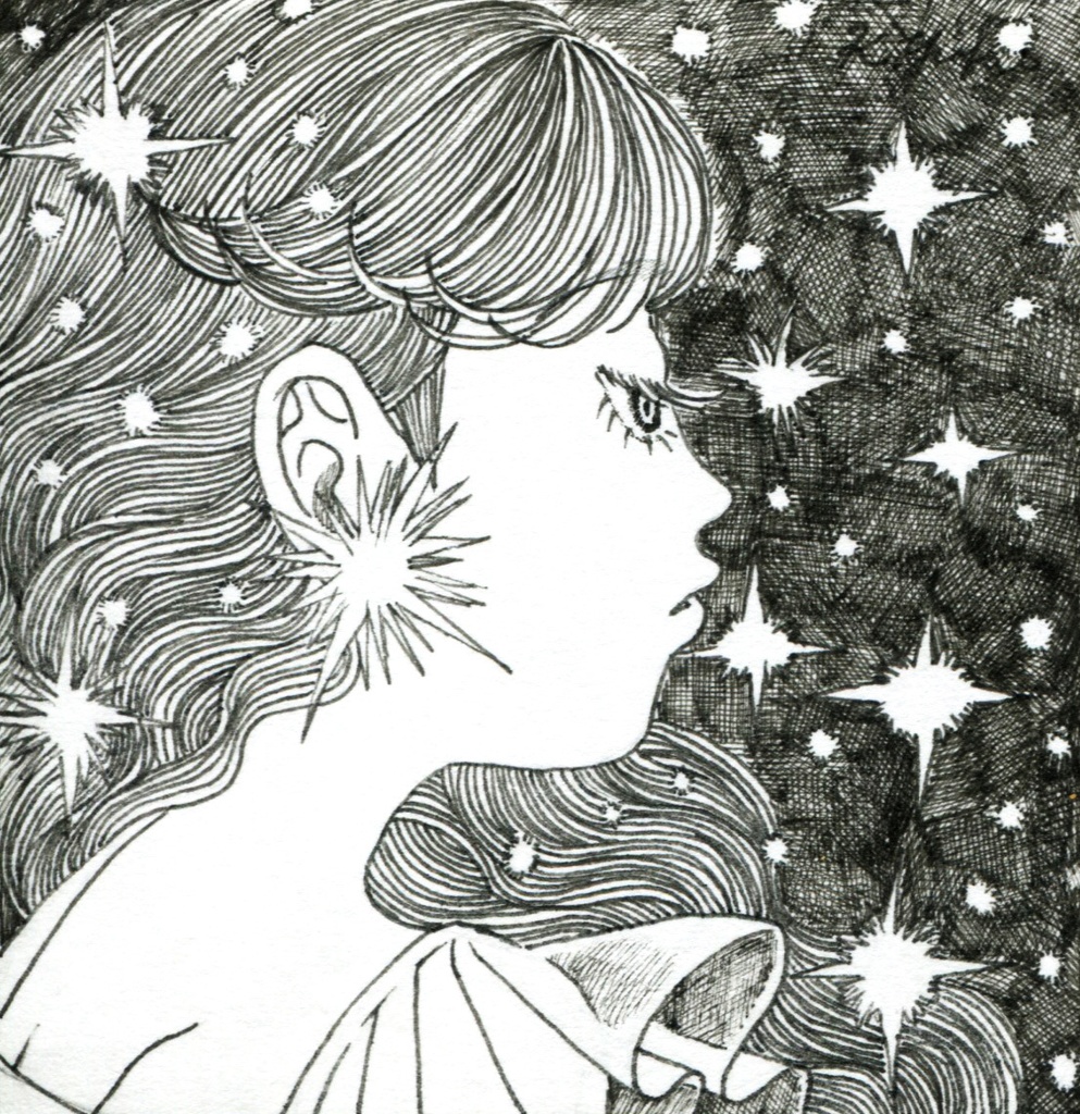 豆色紙サイズ*ペン画の原画