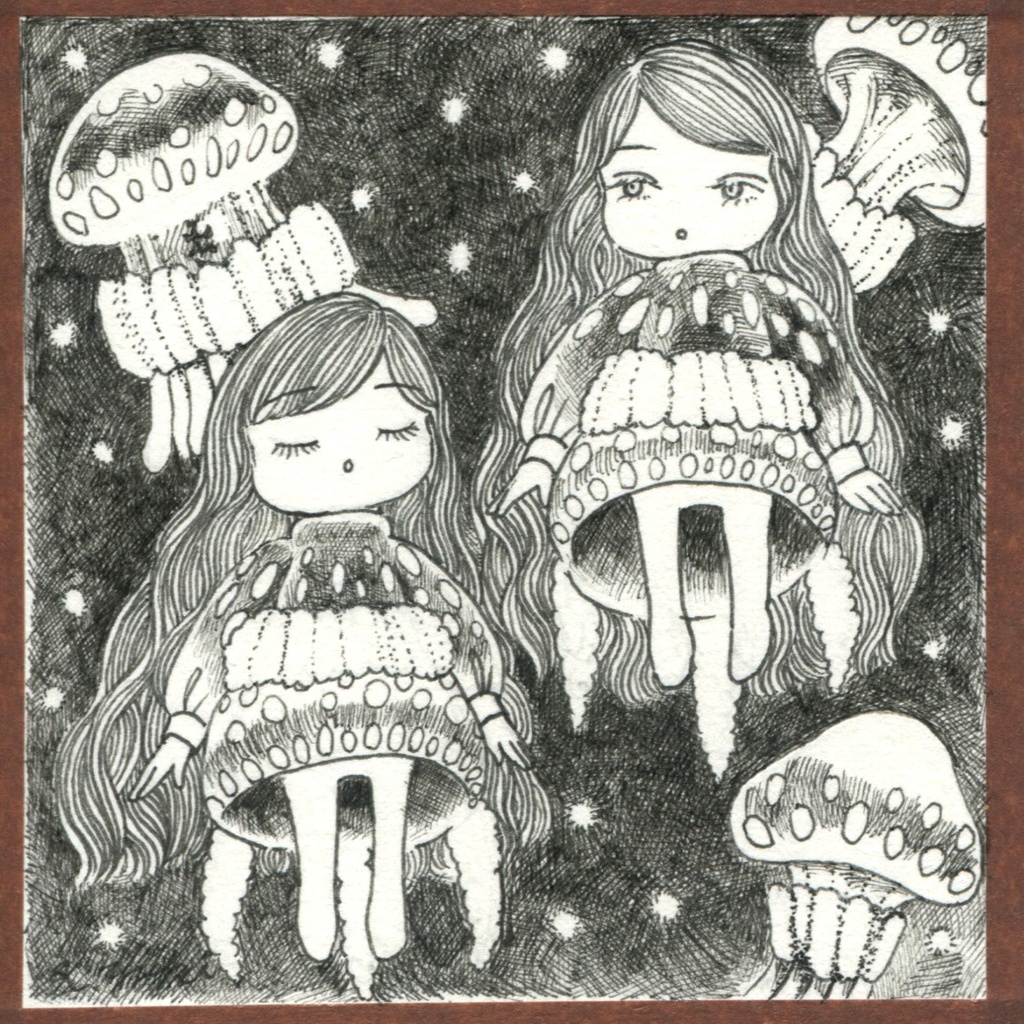 豆色紙サイズ*ペン画の原画