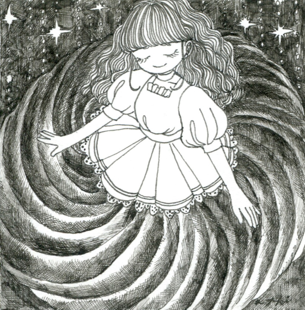 豆色紙サイズ*ペン画の原画