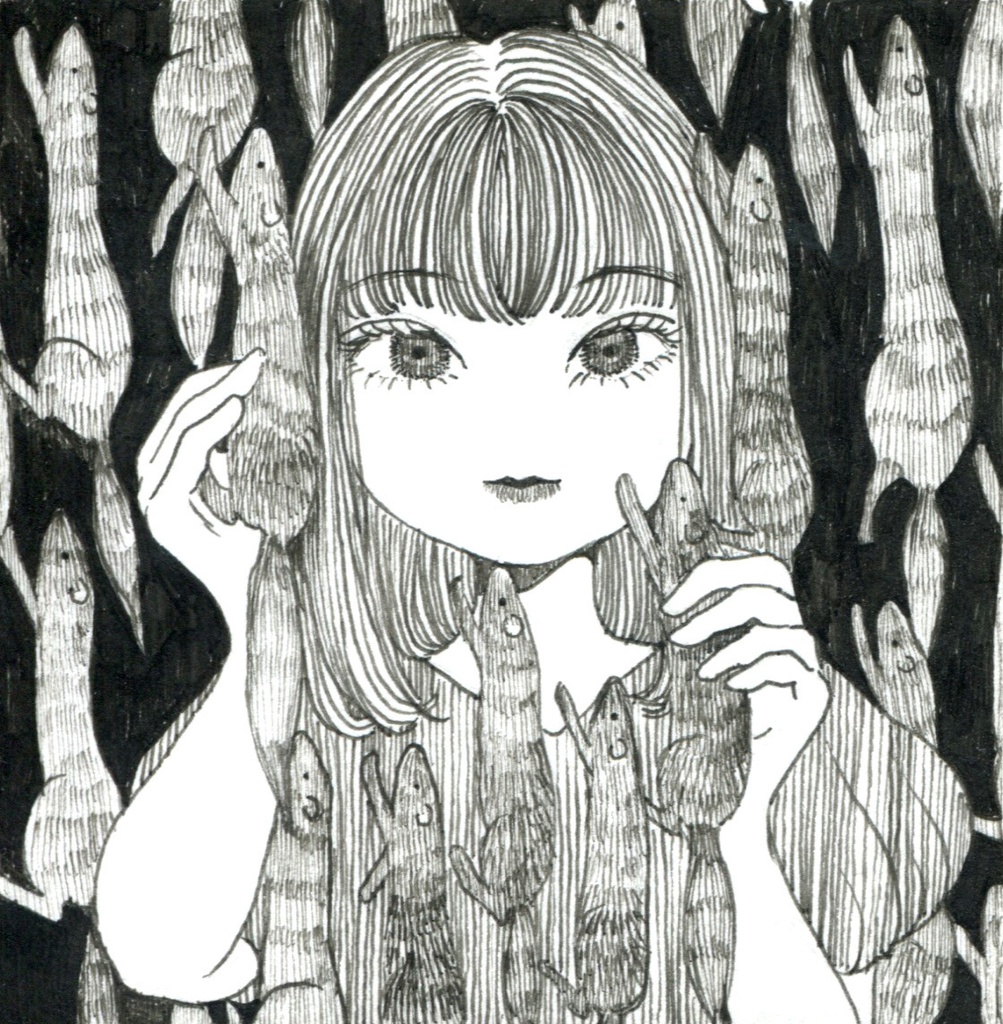 豆色紙サイズ*ペン画の原画