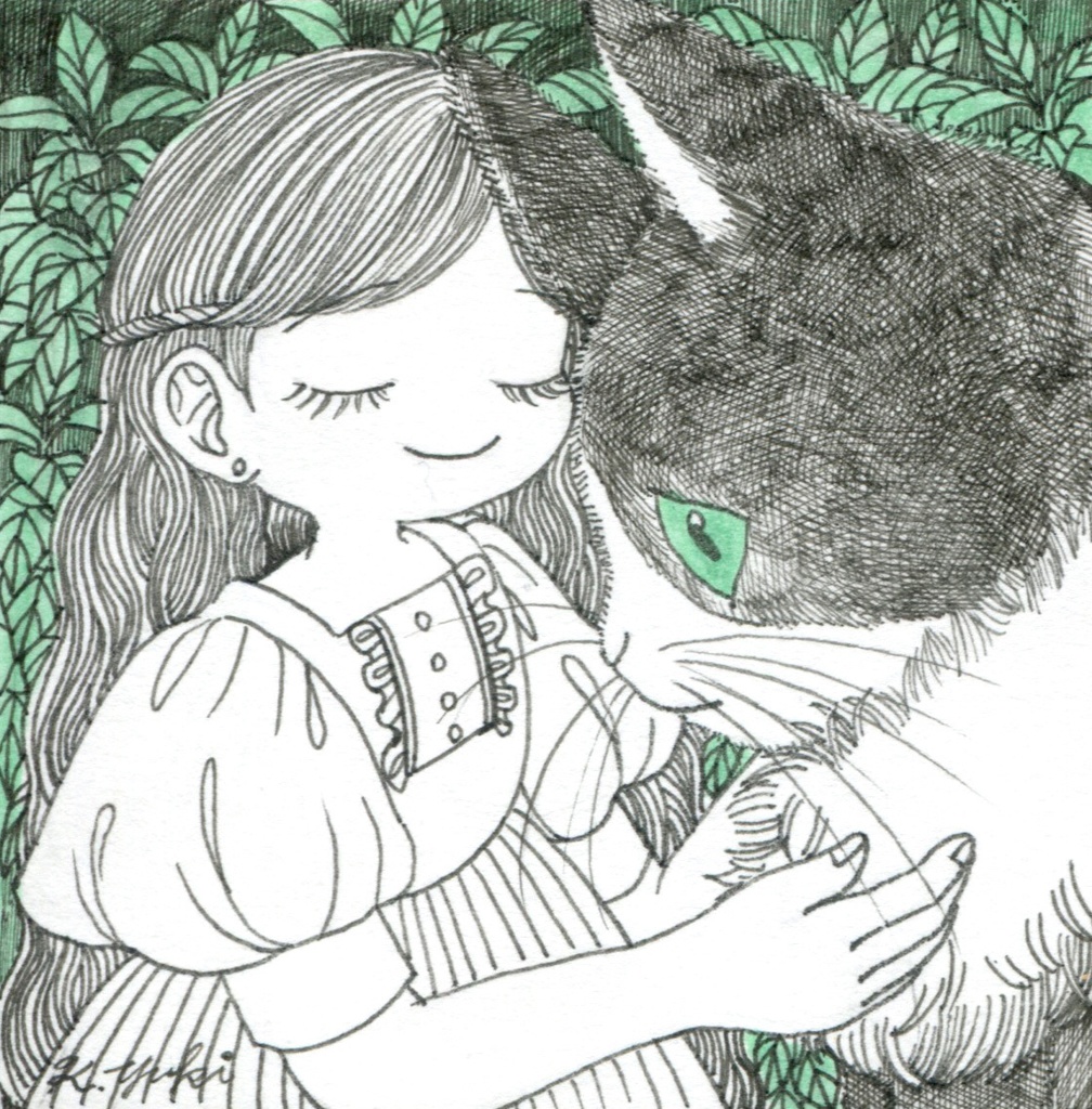 豆色紙サイズ*ペン画の原画
