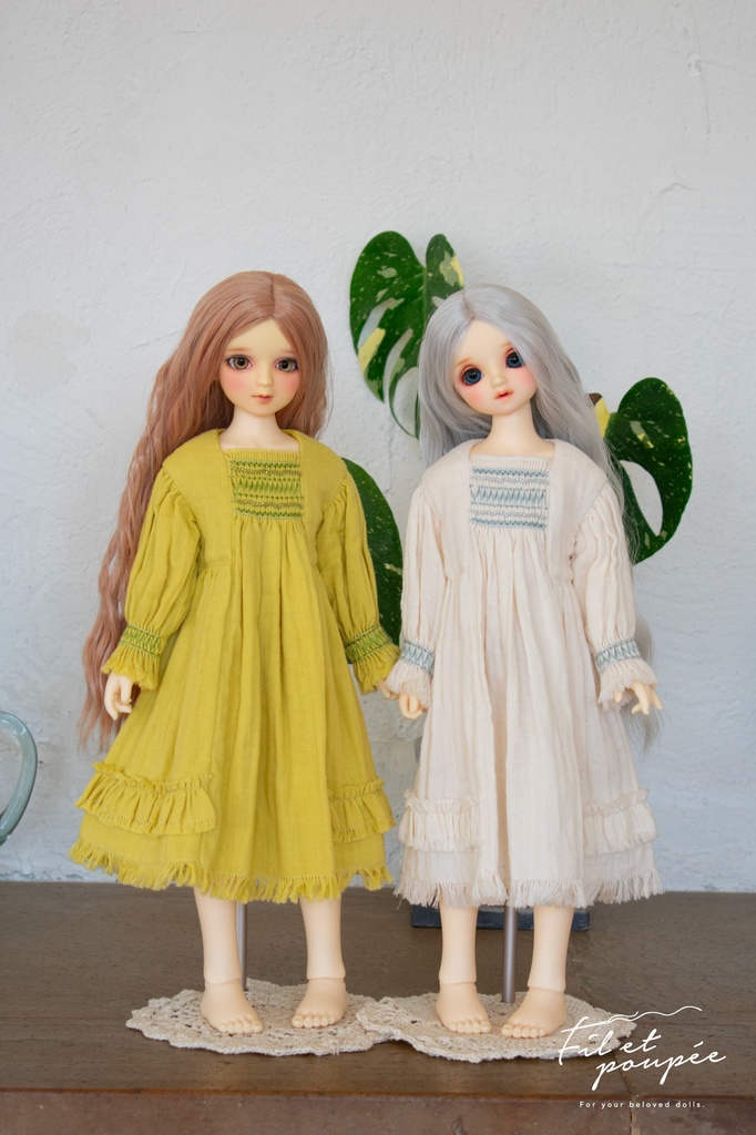 1/4ドール 🧵Hand smocking relax dress set