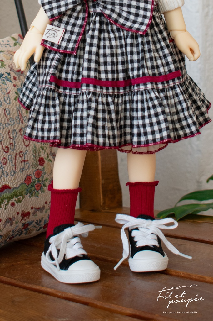 1/4ドール 🧵LOVE♡GINGHAM Mellow rib sox