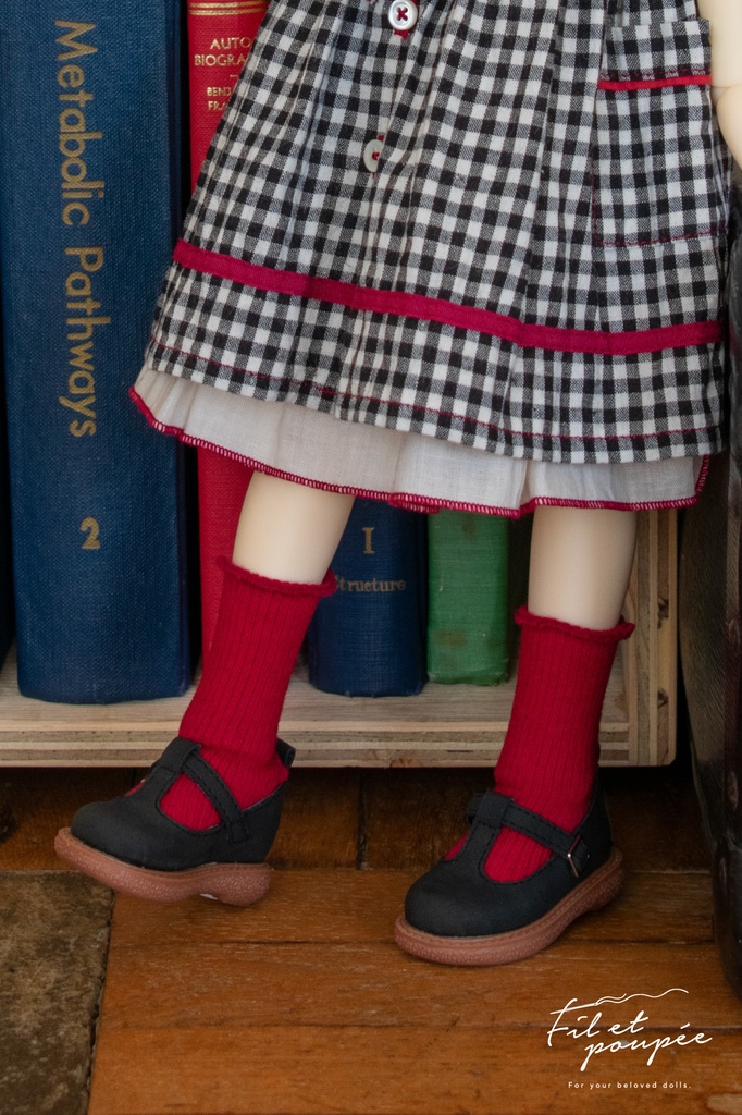 1/4ドール 🧵LOVE♡GINGHAM Mellow rib sox