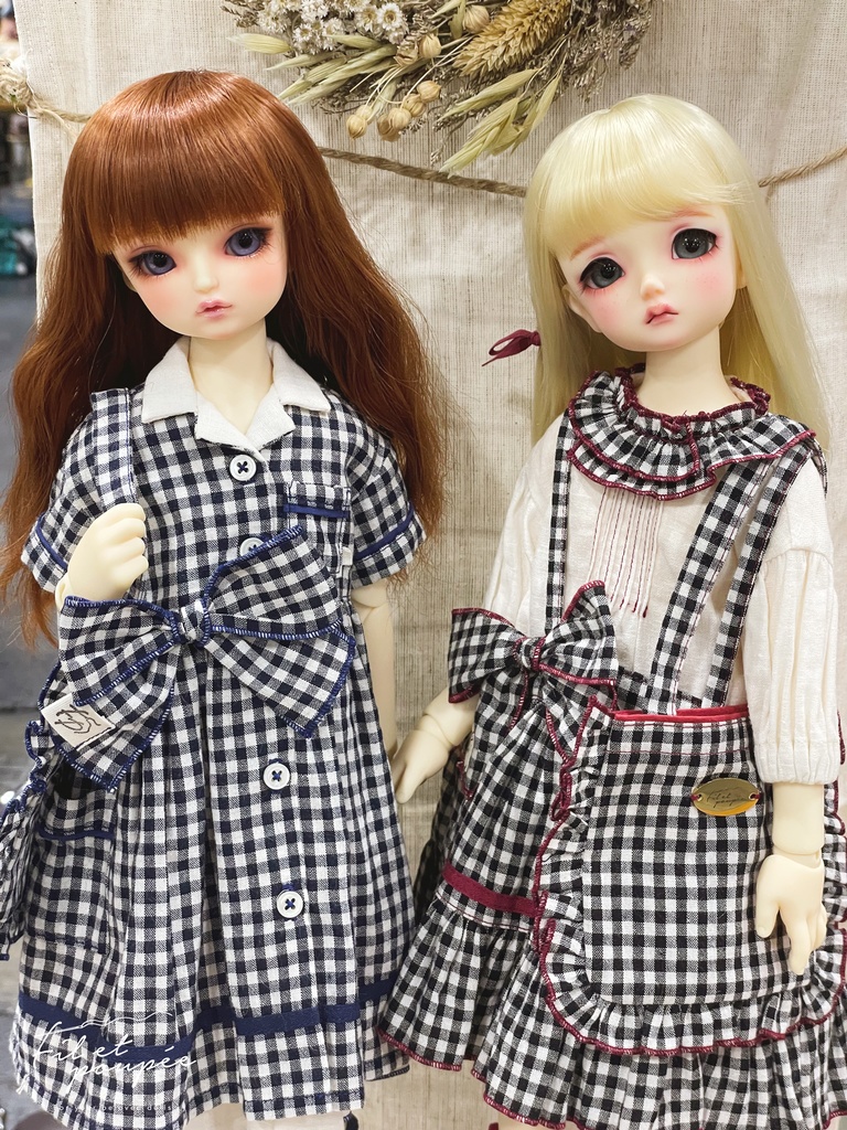 1/4ドール 🧵LOVE♡GINGHAM Frill Big Tote Bag