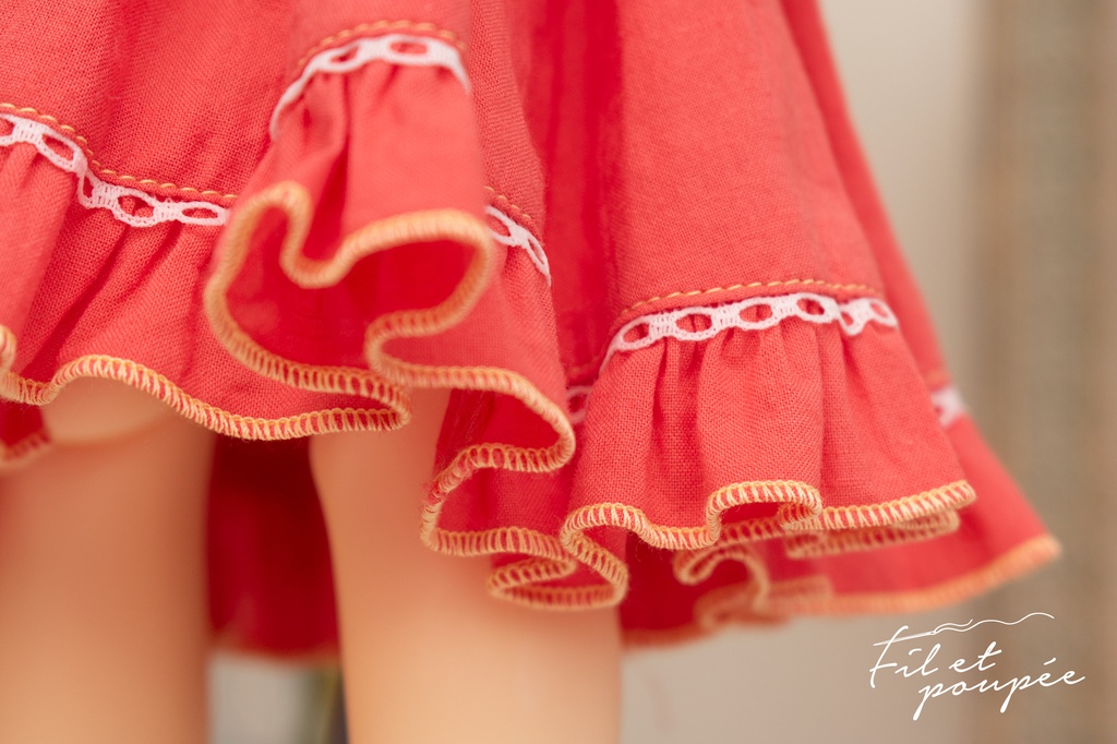 1/4ドール 🧵 Petal Sorbet One-piece set🪡コーラルオレンジ