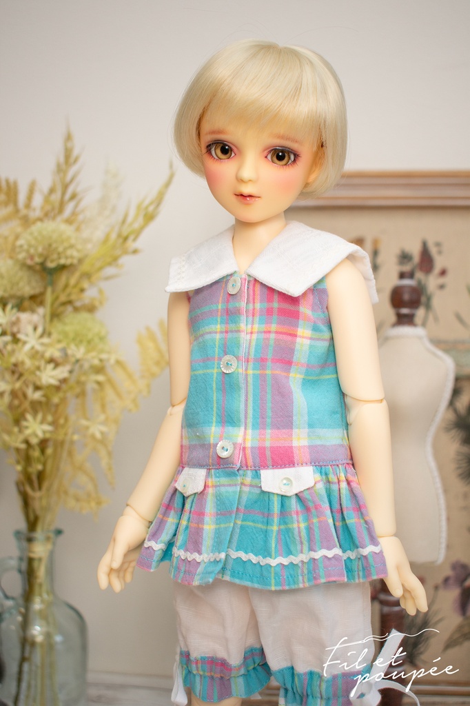 1/4ドール 🧵 SUMMER CHECK Sailor tunic set