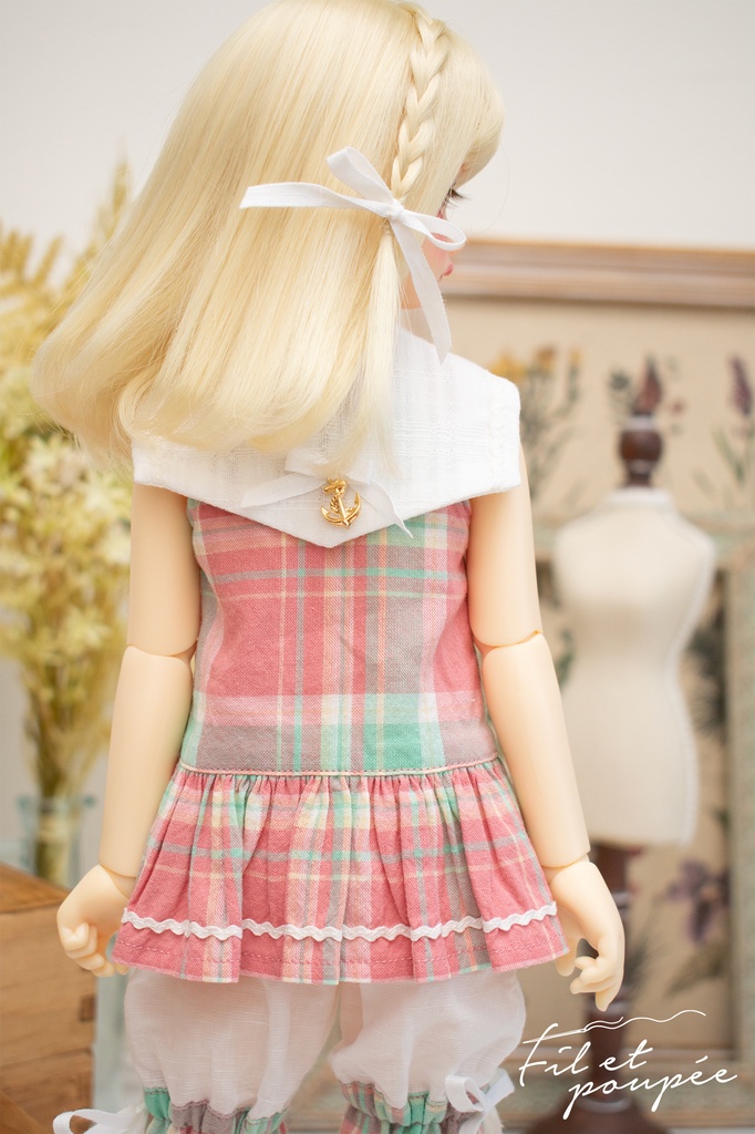 1/4ドール 🧵 SUMMER CHECK Sailor tunic set