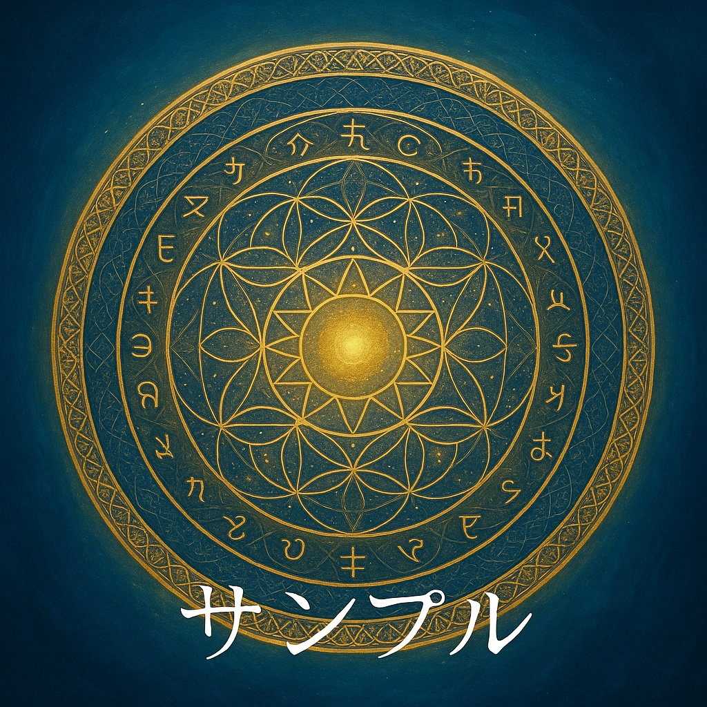 『五水星術 安寧結界曼荼羅護符 〜青と金の環〜』