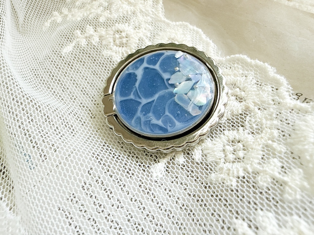 水面のスマホリング【シルバー】