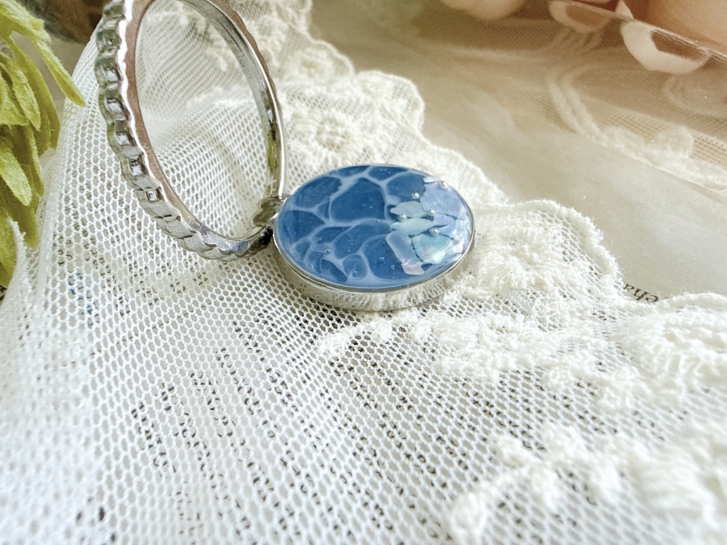 水面のスマホリング【シルバー】