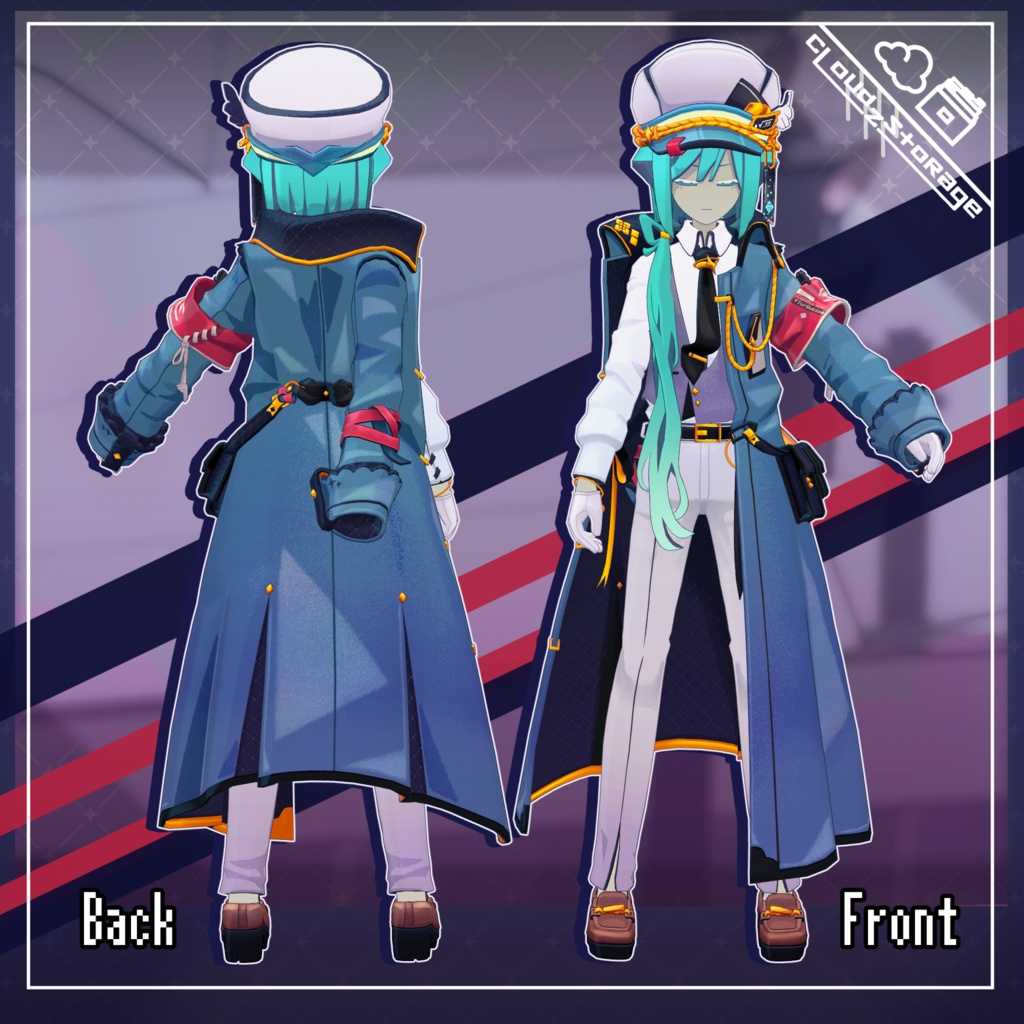 霊柩列車専用 旧式コート/ターコイズ氏💠追加衣装セット