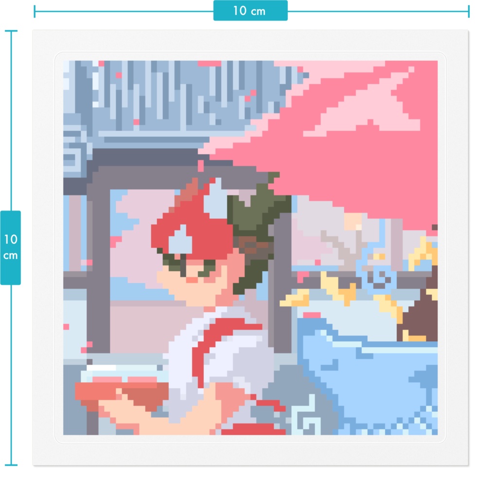 Pixel Kiriko transparent sticker