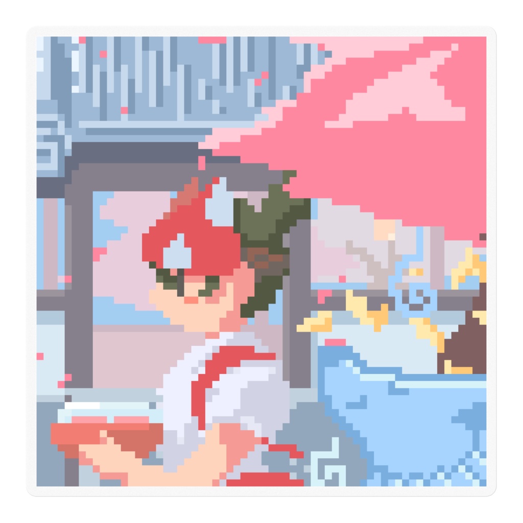  Pixel Kiriko transparent sticker