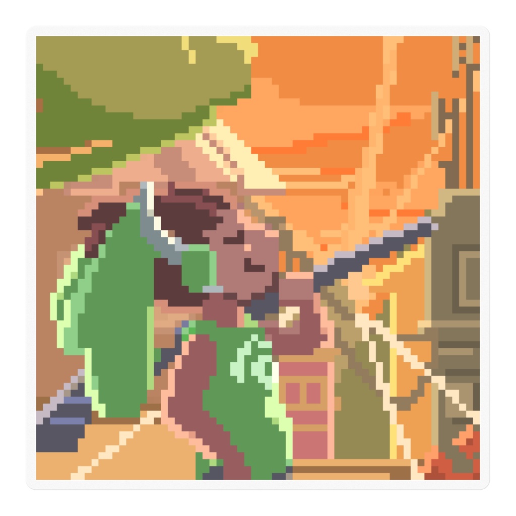 Pixel Lucio transparent sticker