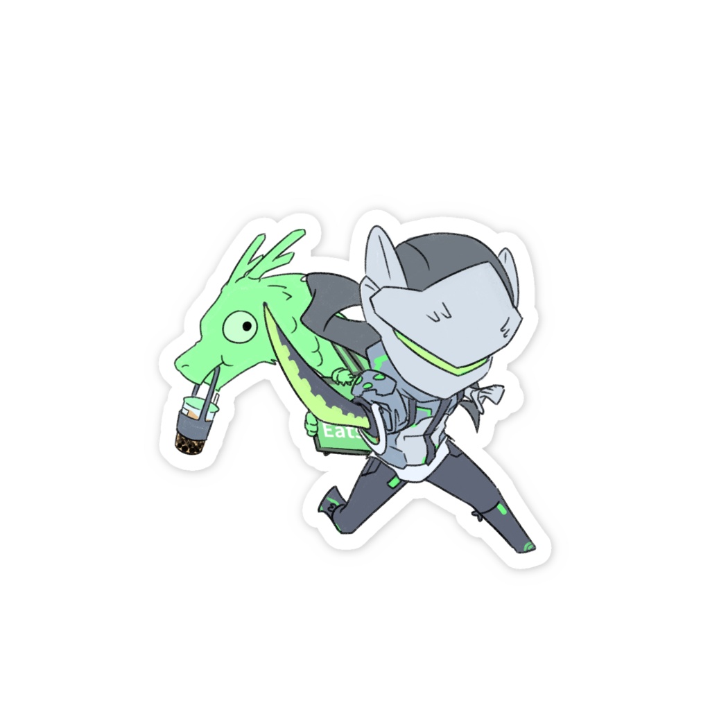 Deliveryman Genji smartphone sticker