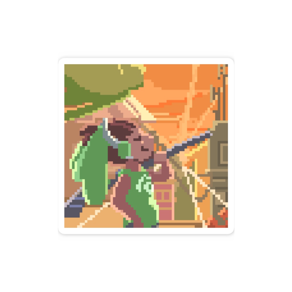 Pixel art Lucio smartphone sticker