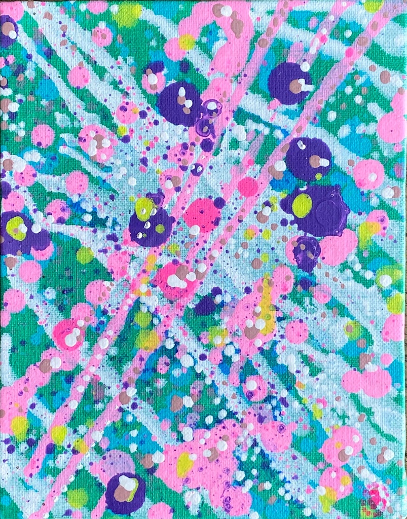 緑の地にピンク