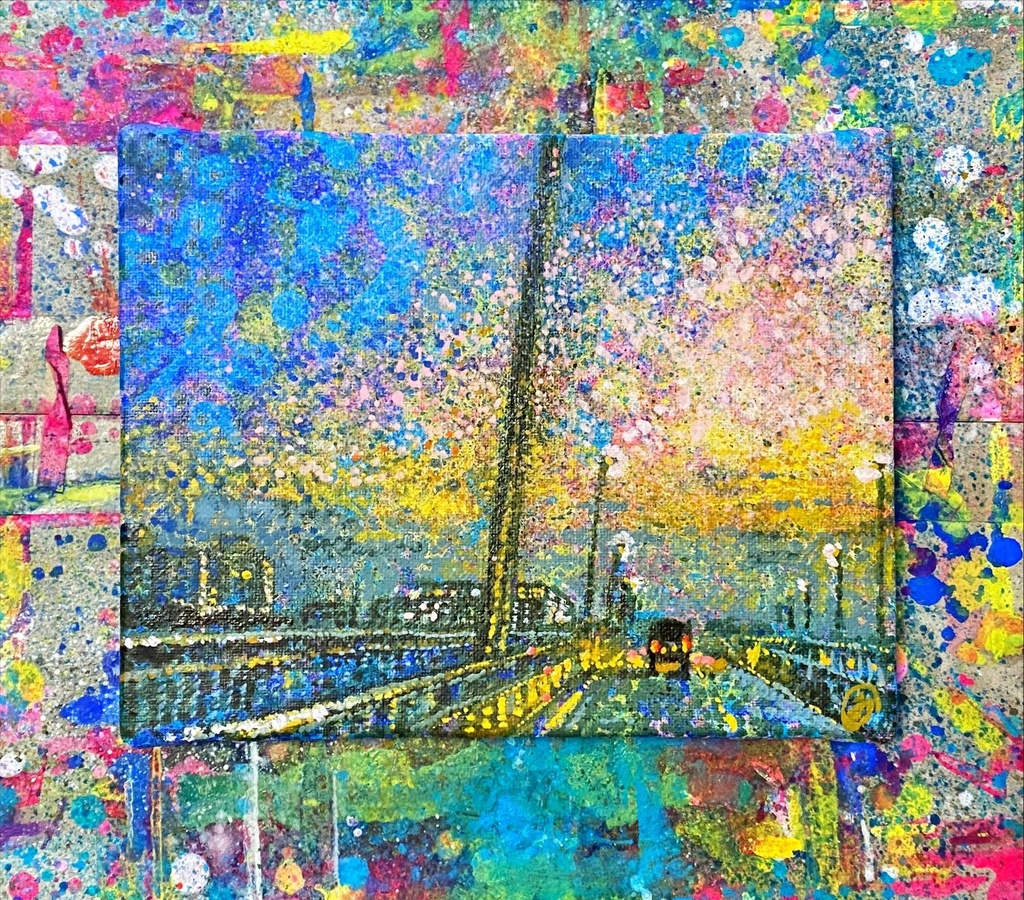 点描画 点描13-海岸沿いの道と空 - miitenten - BOOTH