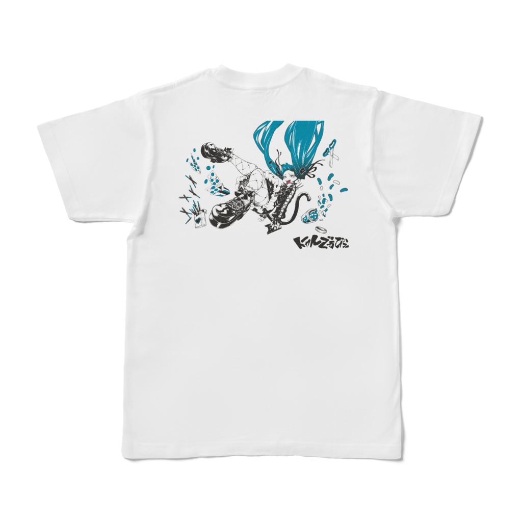 にャんでるぴぇTシャツ ホワイト
