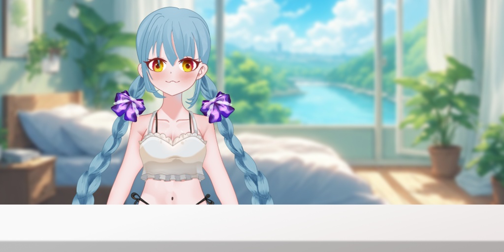 VTuber Lace Bow PNG Pack (3 Colors + Editable PSD)