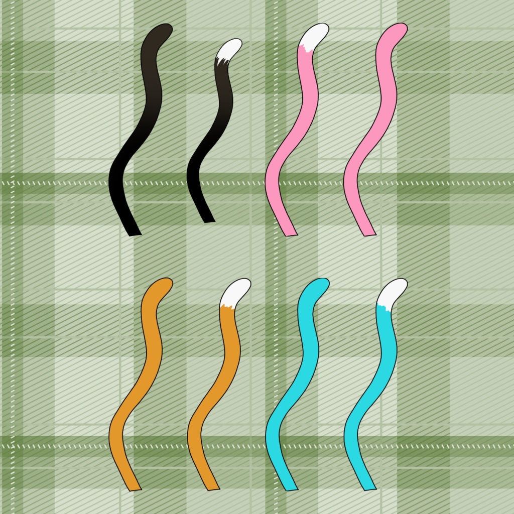 VTuber Tail PNG Pack (6 Variations + Editable PSD)