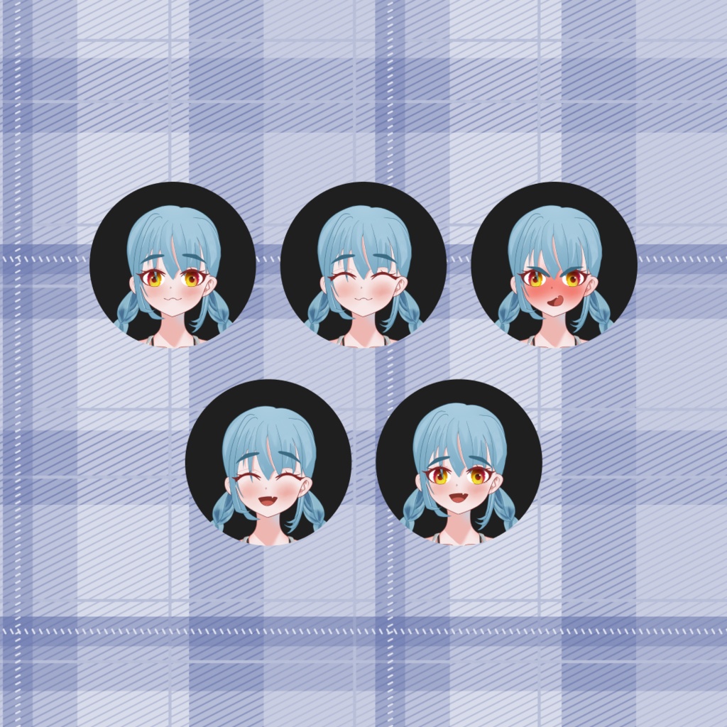 Free VTuber PNG Model (5 Expressions)