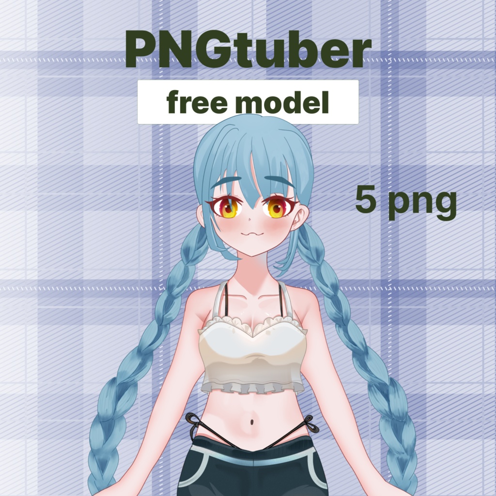 Free VTuber PNG Model (5 Expressions)