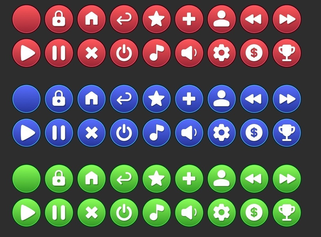 Glossy Game UI Buttons Pack