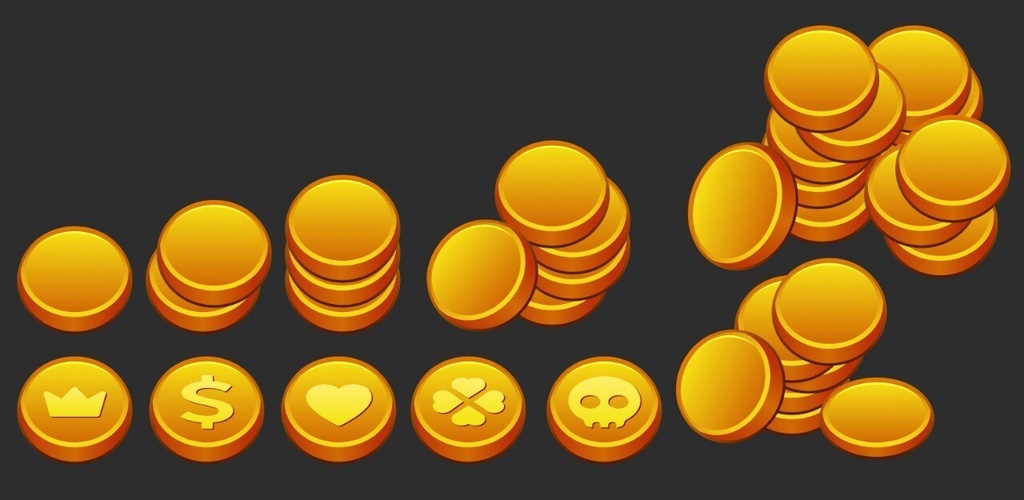 Gold Glossy Coin Icons Pack