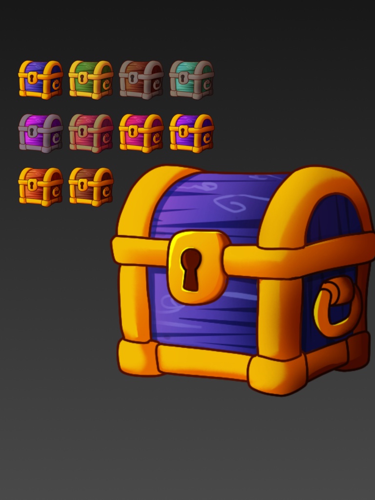 Stylized Treasure Chest Icons Pack