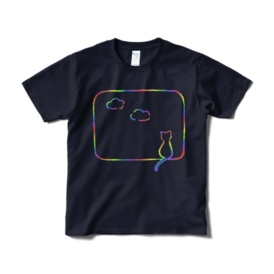 カラフル猫Tシャツ【オリジナル】