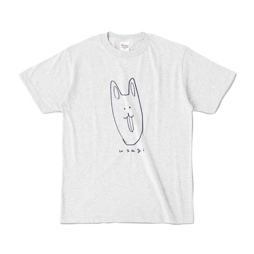 ビニール袋ウサギのTシャツ（アッシュ）（グレー）